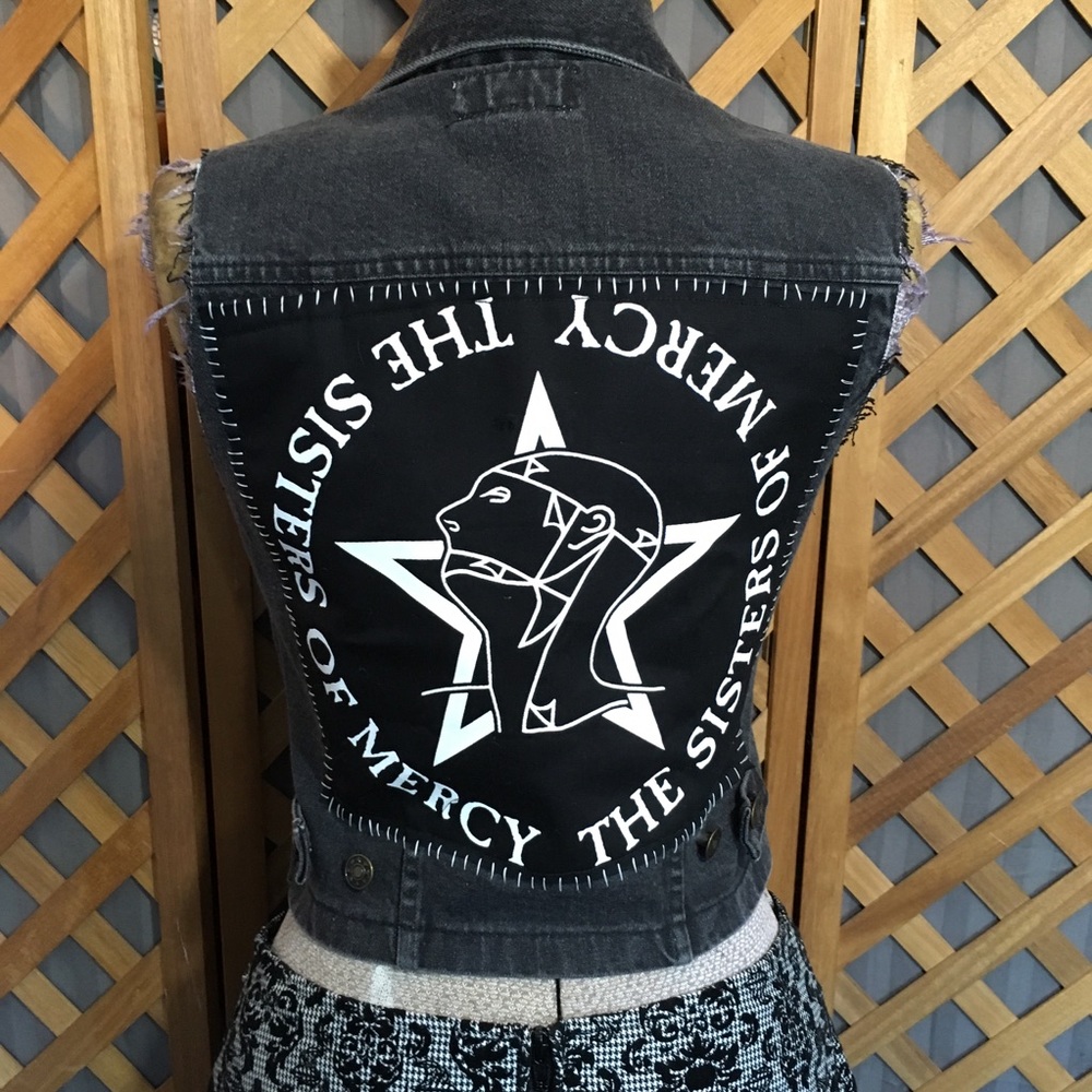 DIY Denim Goth Vest Sisters of Mercy Dearhrock